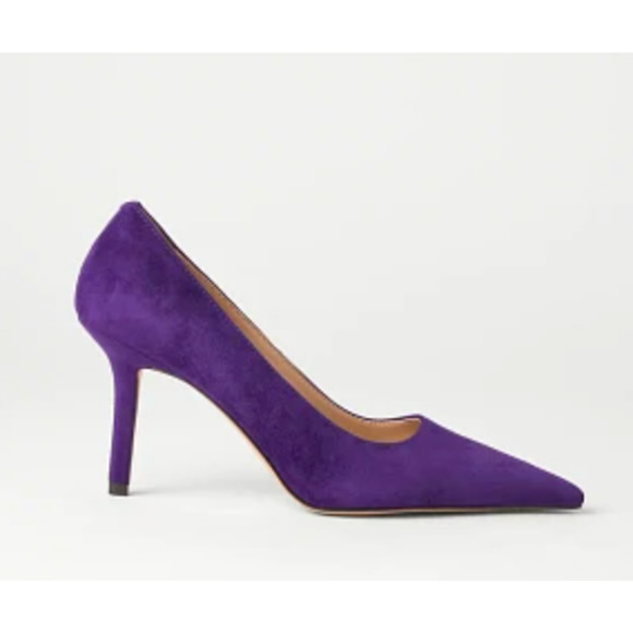 NEW ANN TAYLOR PURPLE SUEDE MAE PUMPS HIGH HEELS SHOES SZ 8 - Picture 1 of 5